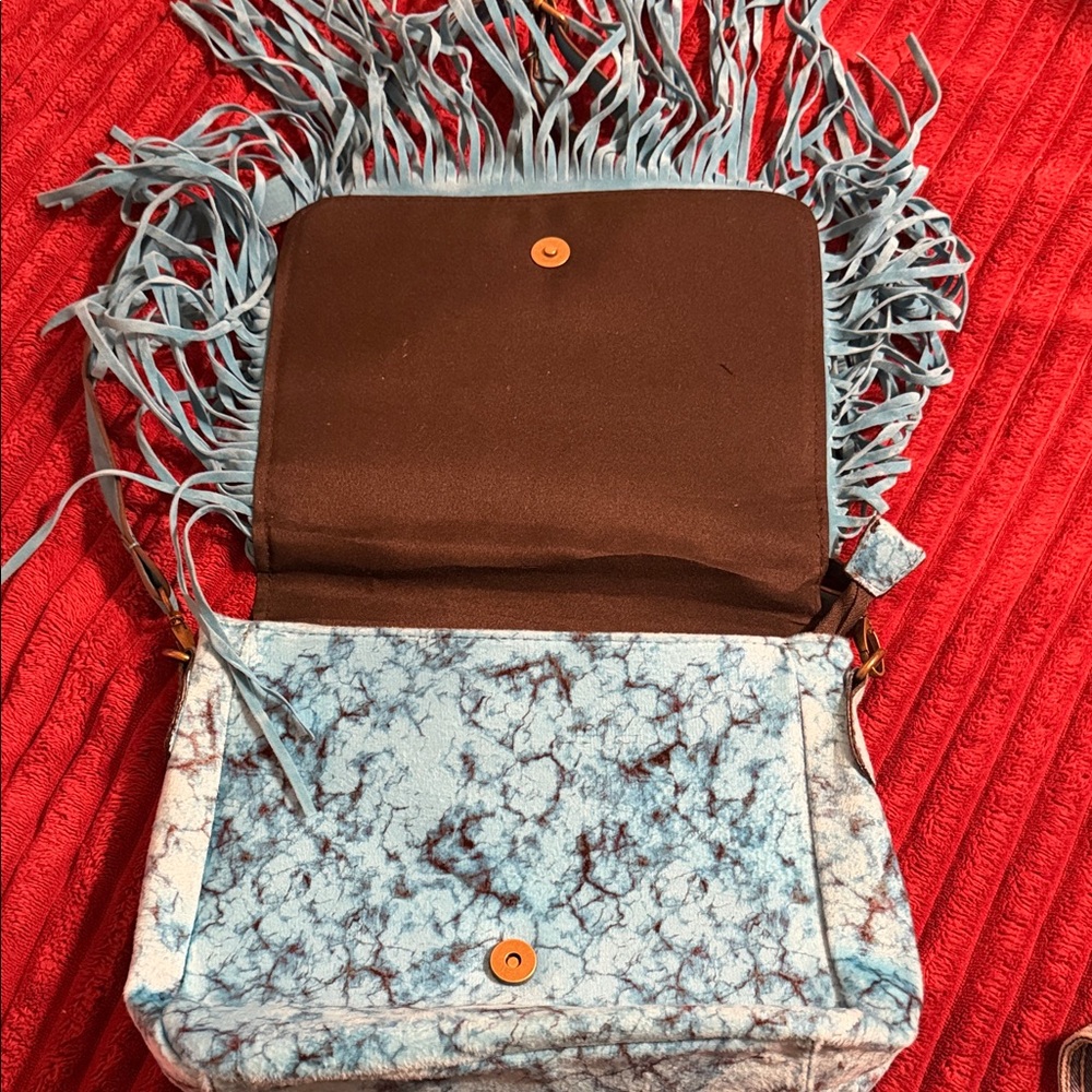 Stylish Blue Fringe Women's Bag